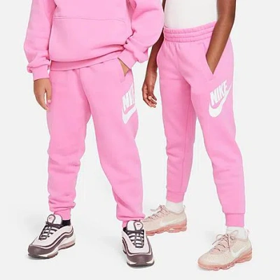Nike Club Fleece Big Kids' Jogger Pants In Playful Pink/white
