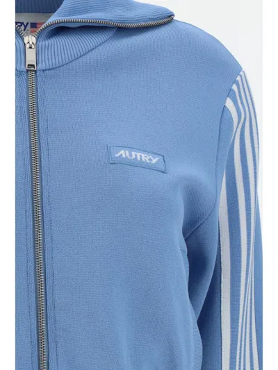 Autry Light Blue Sweatshirt With Zip In Azure