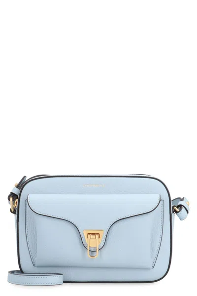 Coccinelle Beat Soft Mini Leather Crossbody Bag In Blue