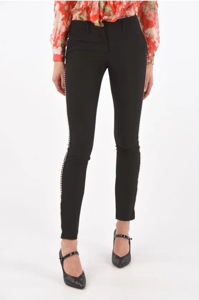 Philipp Plein Belt Loops Line Studs Mid Pants In Black