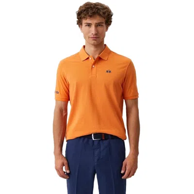 La Martina Orange Cotton Polo Shirt