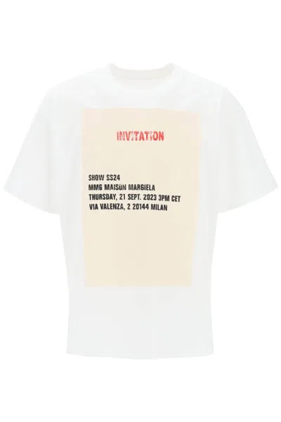Mm6 Maison Margiela Invitation Print T-shirt With In White
