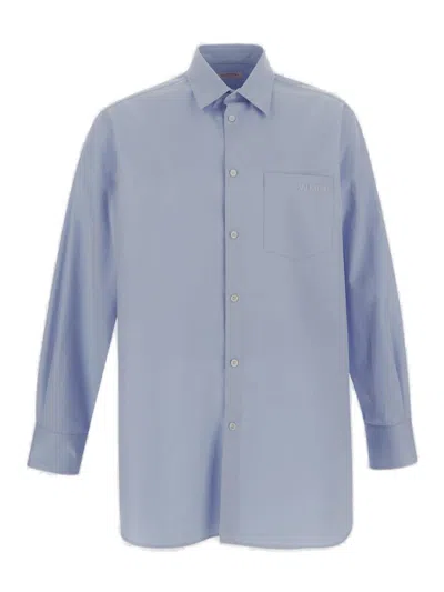Valentino Classic Chest Pocket Shirt In Azure