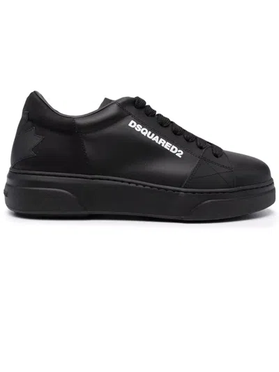 Dsquared2 Black Leather Sneakers