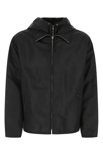 Valentino Hooded Pea Coat In Black