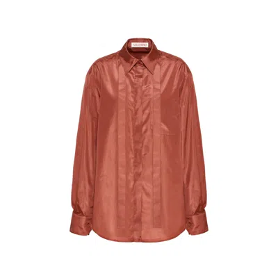 Valentino Silk Shirt In Brown