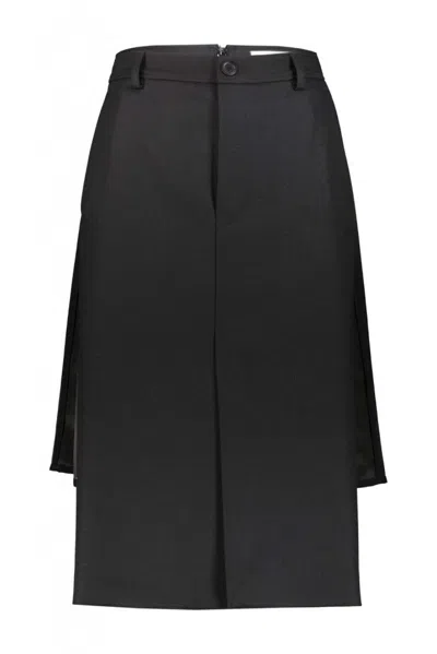 Balenciaga Flat Pencil Skirt With Front Panel In Default Title