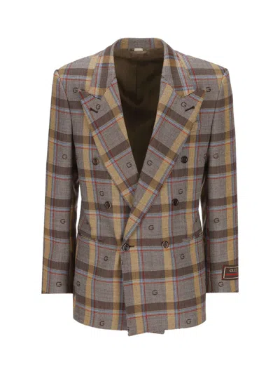 Gucci Checked Long-sleeved Jacket In Default Title