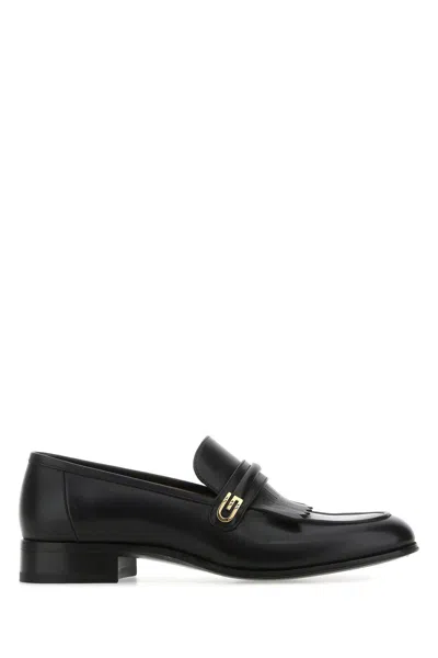 Gucci Black Leather Loafers