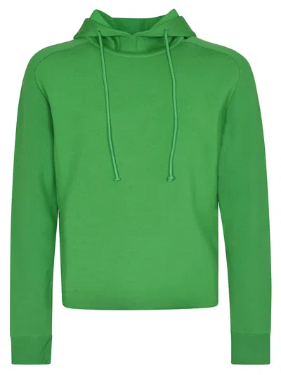 Bottega Veneta Plain Hooded Rib Sweater In Green