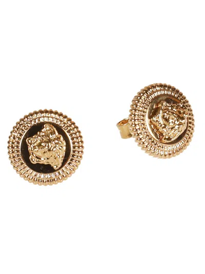 Versace Medusa Head Earrings In Gold