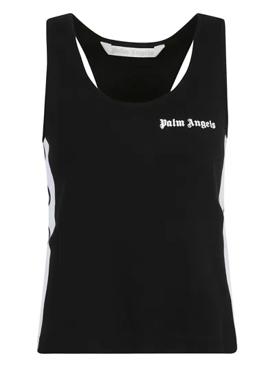 Palm Angels Classic Logo Cotton Jersey Tank Top In Multi-colored