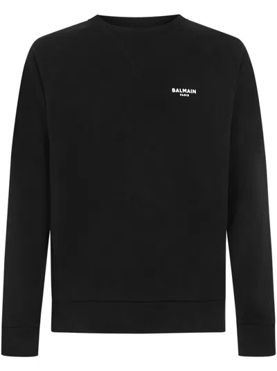 Balmain Sweatshirt In Nero/bianco