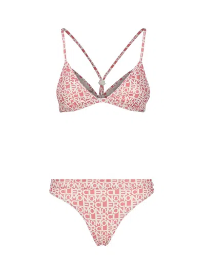 Moncler Logo-print Bikini In Pink