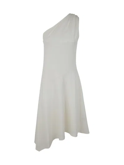 Jw Anderson One Shoulder Buckle Dress In White