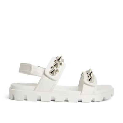 Christian Louboutin Spikita Cool Leather Sandals In White