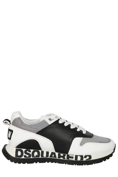 Dsquared2 Logo Printed Lace-up Sneakers In White