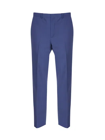 Calvin Klein Elegant Wool Blended Trousers In Blue