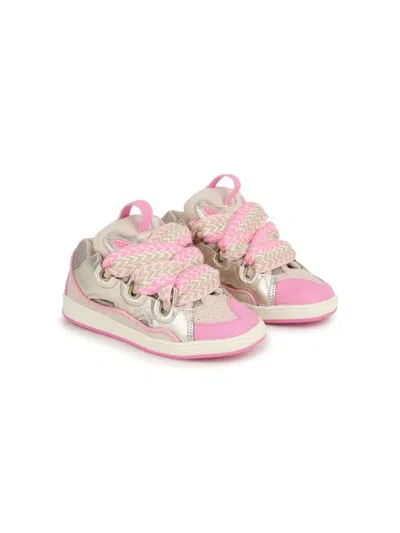 Lanvin Kids' Tech Lace-up Sneakers In Washed Pink