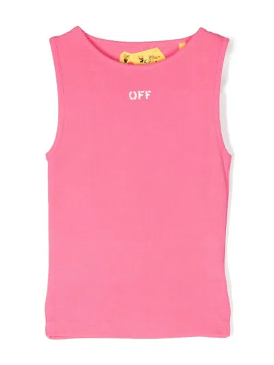 Off-white Kids' Off Stamp 坦克背心 In Pink