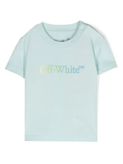 Off-white Babies' Rainbow Arrow Cotton T-shirt In Clear Blue