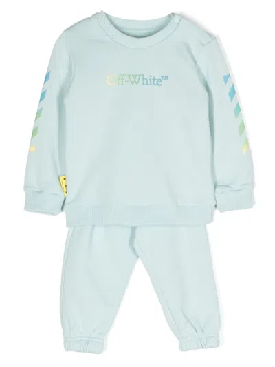 Off-white Babies' Arrows-print Long-sleeved Tracksuit In Blue