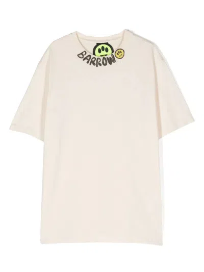 Barrow Logo-print Cotton T-shirt In Beige