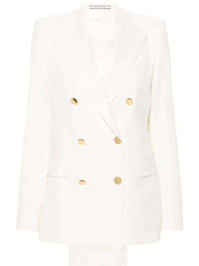 Tagliatore Double-breasted Suit In White