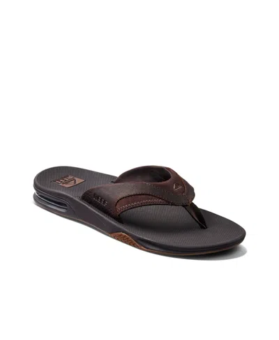 Reef Men's Leather Fanning Sandals In Brown