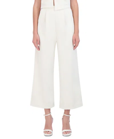 Bcbg New York Women's Pleat-front Wide-leg Pants In Natural