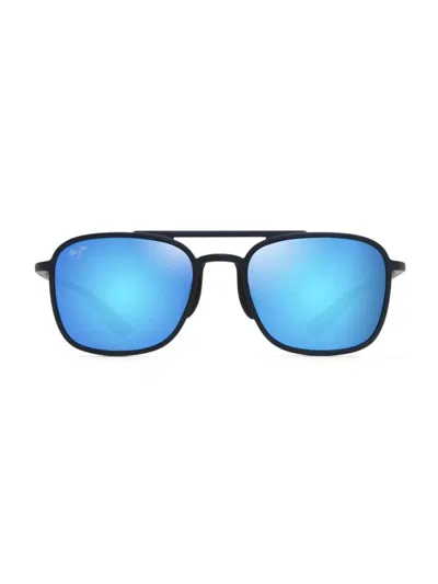 Maui Jim Men's Keokea 55mm Square Sunglasses In Blue Hawaii