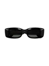 Gucci Beveled Acetate Rectangle Sunglasses In Black Grey