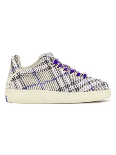 Burberry Mf Box Knitted Low Top Trainers In Lichen Ip Check