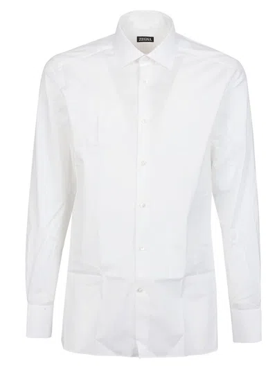 Z Zegna Buttoned Long In White