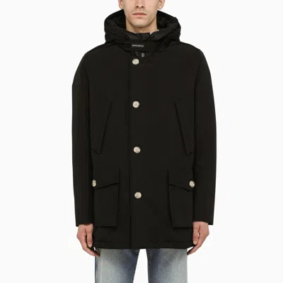 Woolrich Multi Pocket Hooded Parka In Black