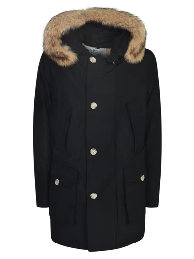 Woolrich Fur Detailed Parka In Black