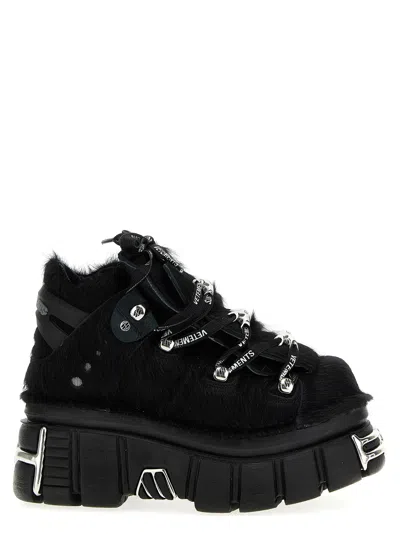 Vetements X New Rock 'platform' Sneakers In Black