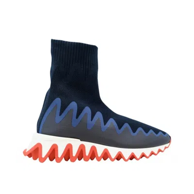 Christian Louboutin Sharky Pull-on Sock Sneakers In Blue