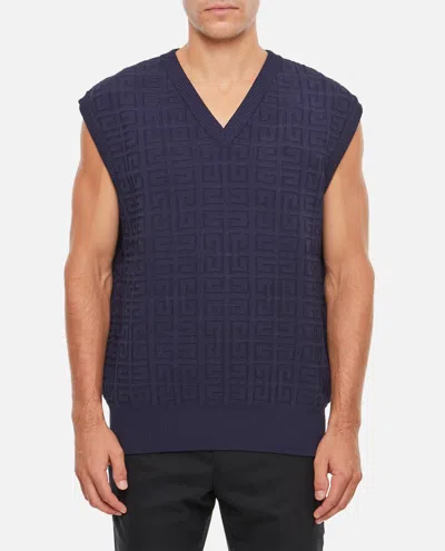 Givenchy Textured All Over 4g Waistcoat In Blue