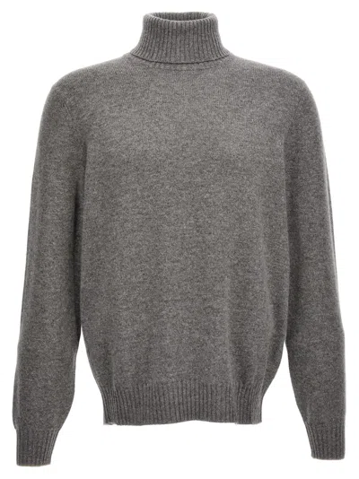 Brunello Cucinelli Cachemire Turtleneck Sweater In Gray