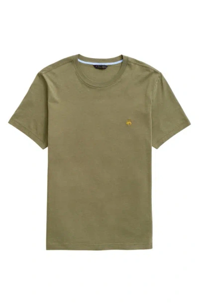 Brooks Brothers Washed Supima Cotton Logo Crewneck T-shirt | Olive | Size Medium