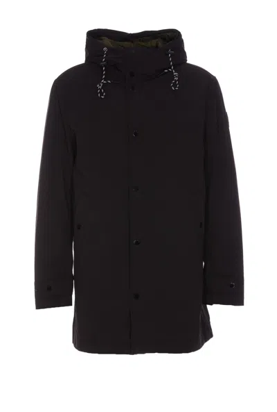 Woolrich Stretch Padded Coat In Nero