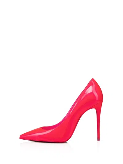 Christian Louboutin Kate 100 Patent Pump In Pink Fluo