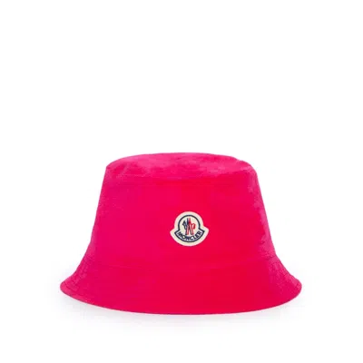Moncler Terry Bucket Hat In Pink