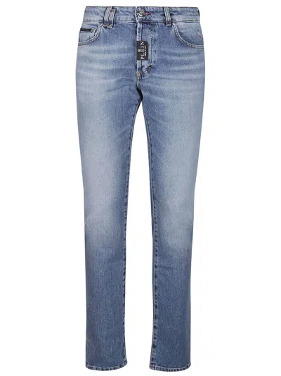 Philipp Plein Super Straight Jeans In Co Cobalt Blue