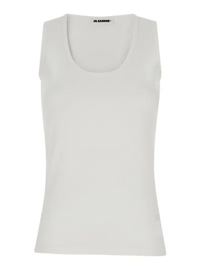 Jil Sander + Crewneck Tank Top In White