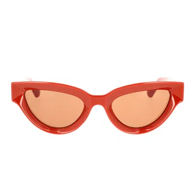 Bottega Veneta Sunglasses In 004 Orange Orange Brown