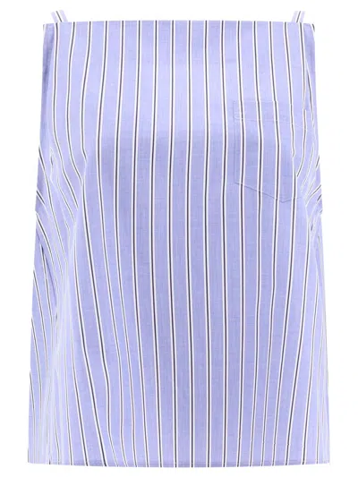 Sacai Striped Top In Blue