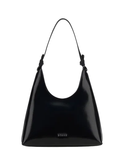 Staud Winona Leather Shoulder Bag In Black