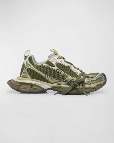 Balenciaga Men's 3xl Mesh Runner Sneakers In Green